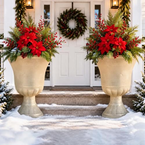 22" Tall Urn Planters Set of 2 Large Flower Pots (2 Count)