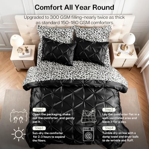 Satin Queen Comforter Set Black
