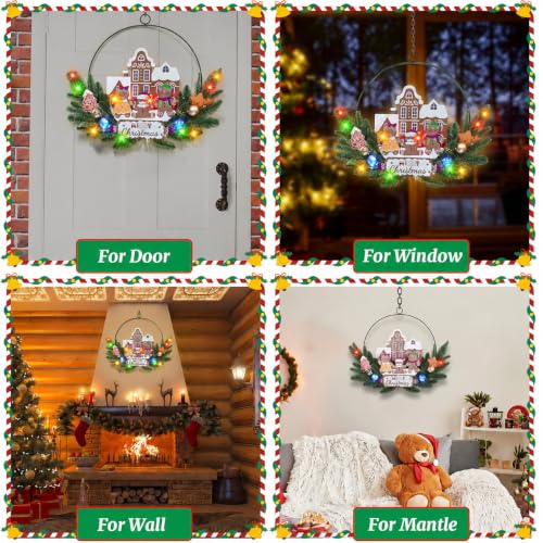 Light up Christmas Wreaths for Front Door