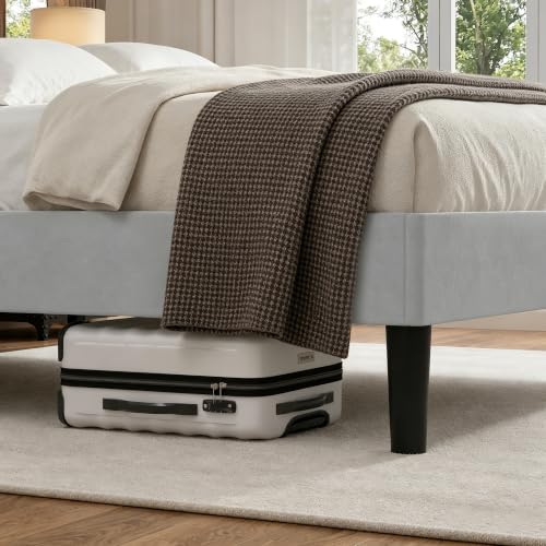 Queen Size Bed Frame with Upholstered Headboard