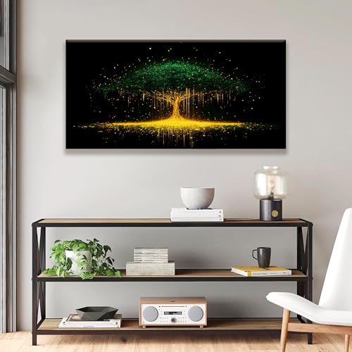 Black Abstract Wall Art For Living Room Canvas Art Wall Decor Print Modern Gold Tree Wall Art Landscape Painting Picture For Bedroom Office Apartment Hotel Home Decoration 24 X 48 In