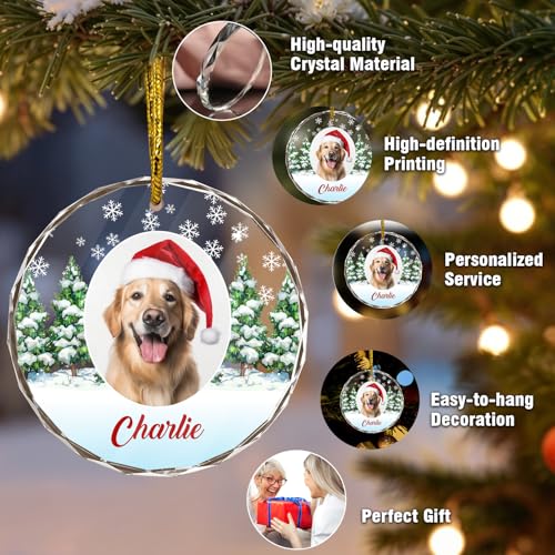 Personalized Pet Photo Ornaments Gifts for Christmas Dog Cat