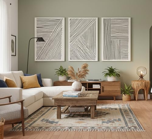 3 Pcs Minimalism Abstract Boho Lines Canvas Wall Art 16x24in (3 Count)