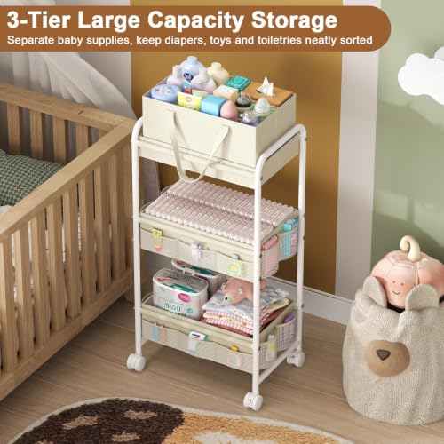 2 in 1 Baby Diaper Organizer with Diaper Caddy Basket