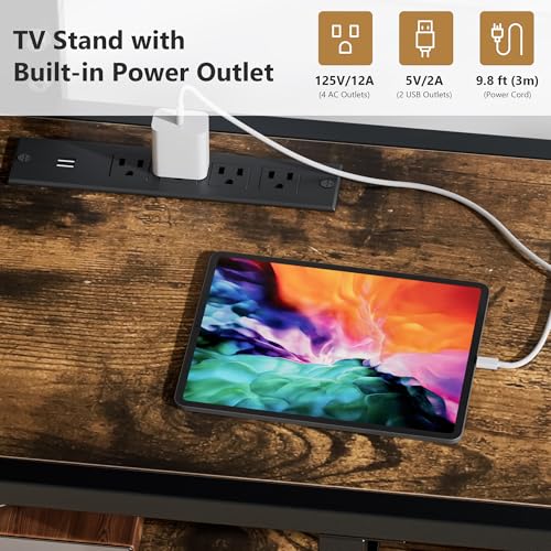 TV Stand with Mount and Power Outlets