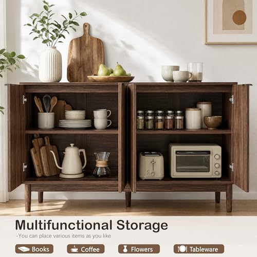 55" Fluted Buffet Cabinet with Storage