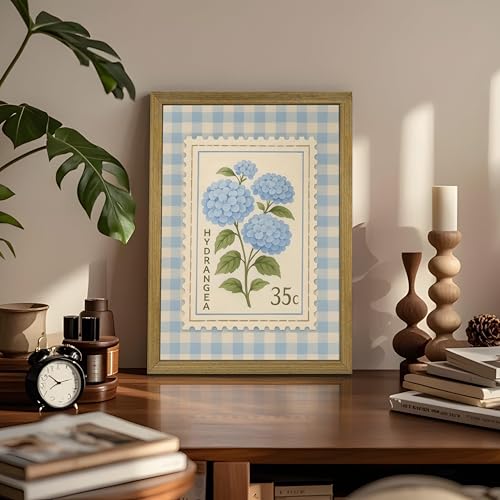 Framed Blue Hydrangea Canvas Wall Art