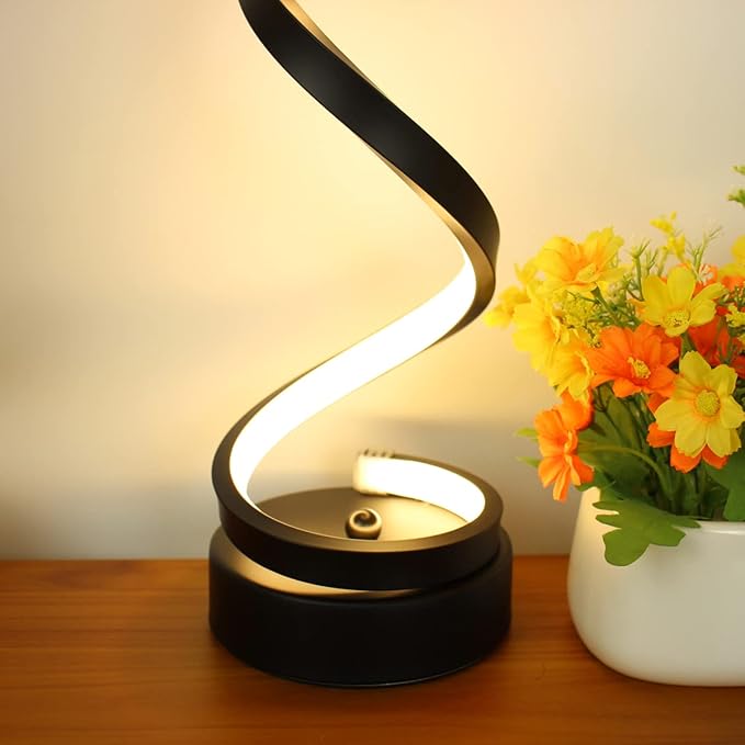 Modern Spiral Table Lamp, Dimmable Table Lamps