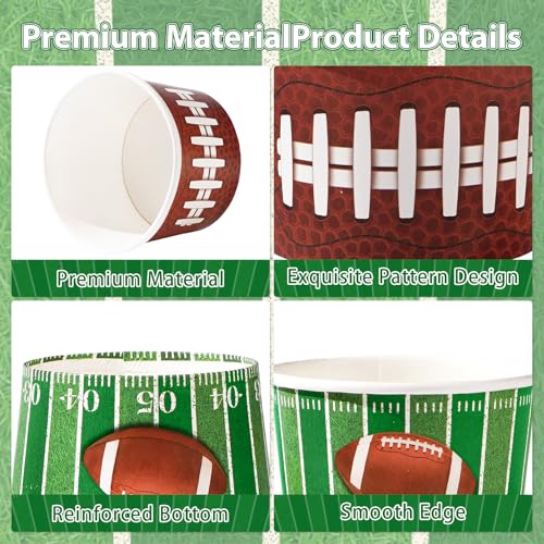 120Pcs 12oz Football Ice Cream Cups for Hot or Cold Food (12 Count)
