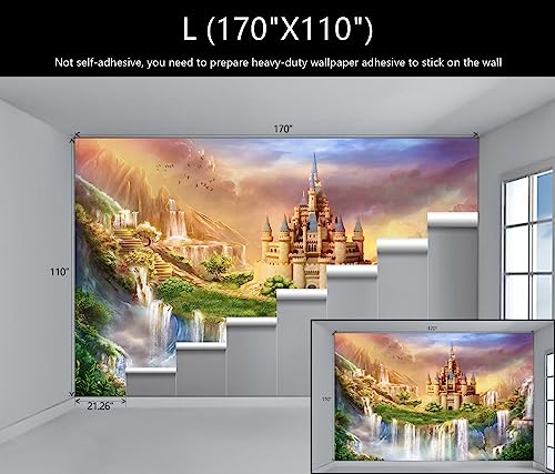 Nursery Castle Wallpaper Mural for Girl Room Bedroom