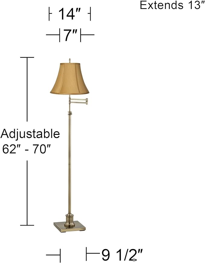 360 Lighting Westbury Traditional Swing Arm Floor Lamp Adjustable Height