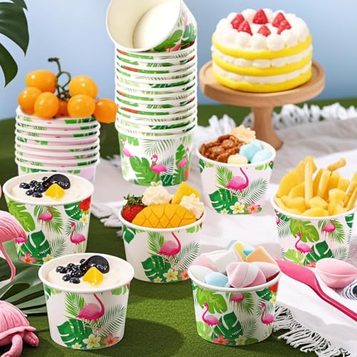 120Pcs 12oz Hawaiian Ice Cream Cups for Hot or Cold Food