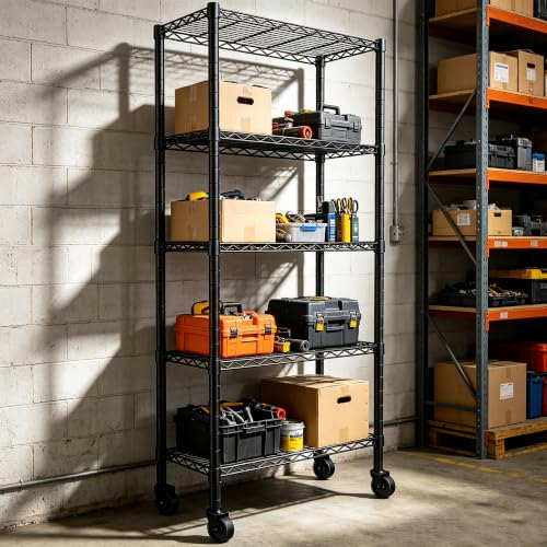 5 Wire Shelving Metal Storage Rack Adjustable Shelves