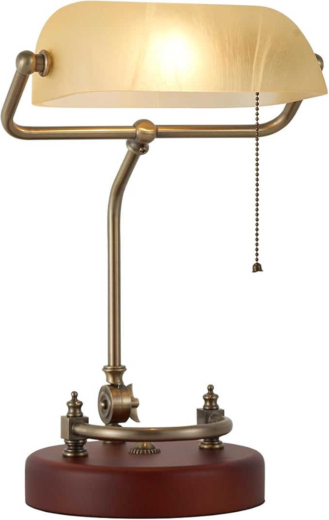 Bankers Lamp, Traditional White Desk Lamp