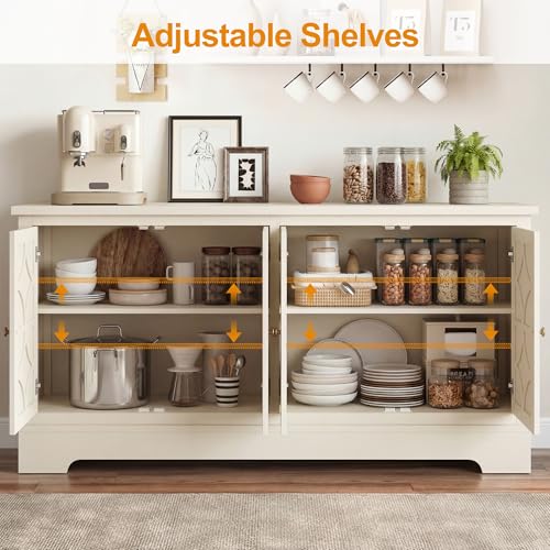 112'' Sideboard Buffet Cabinet with Storage