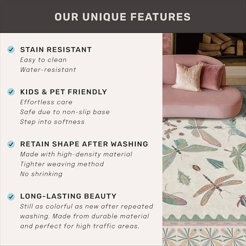 Green and Blue Rugs for Bedroom (48 Sq Ft)