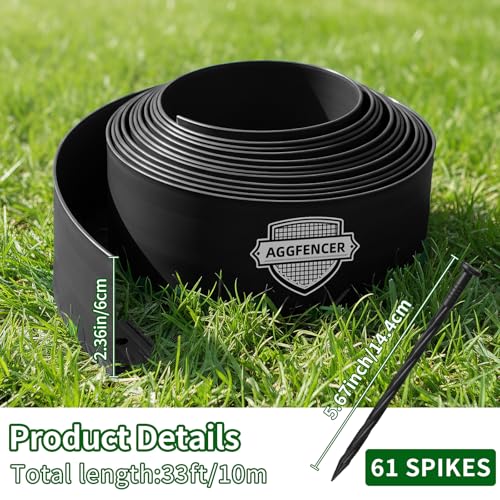 Landscape Edging 2.36in Garden Edging Borders No Dig 33ft (61 Count)