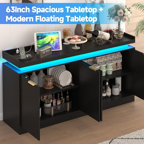 LED Sideboard Buffet Cabinet with Storage