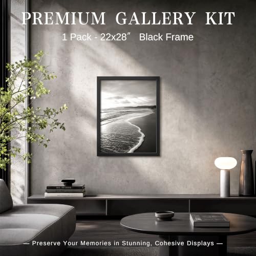 22x28 Frame Black Wood Poster Frame for Wall Display