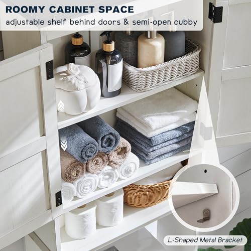 67" Farmhouse Over The Toilet Storage Bathroom Cabinet