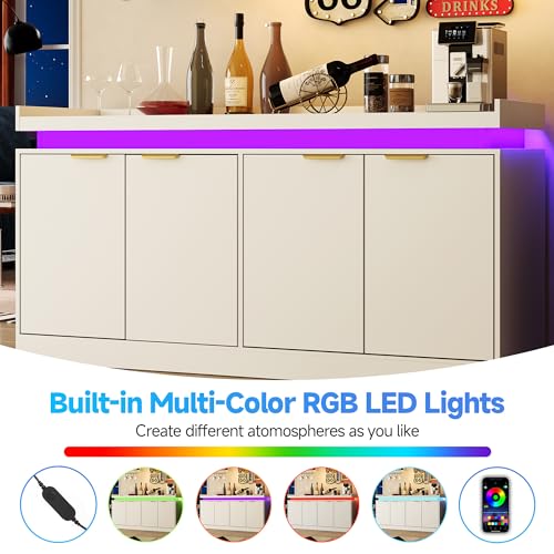 LED Sideboard Buffet Cabinet with Storage