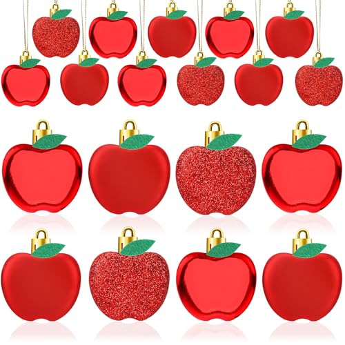 24 Pcs Back to School Apple Ornaments for Small Tree Decorations (24 Count)