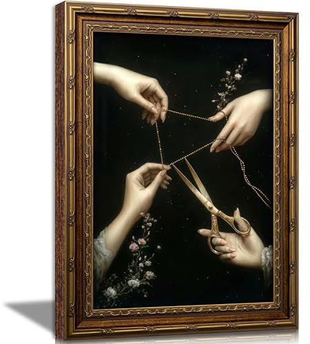 Vintage Gold Framed Thread of Life Wall Art
