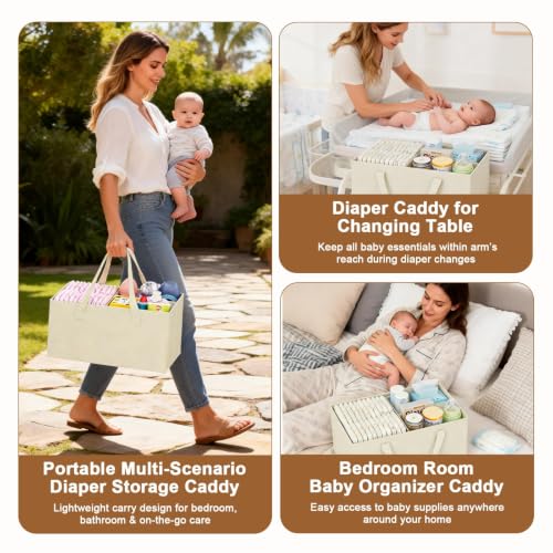 2 in 1 Baby Diaper Organizer with Diaper Caddy Basket
