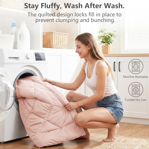 Queen Comforter Set with Sheets Blush Pink