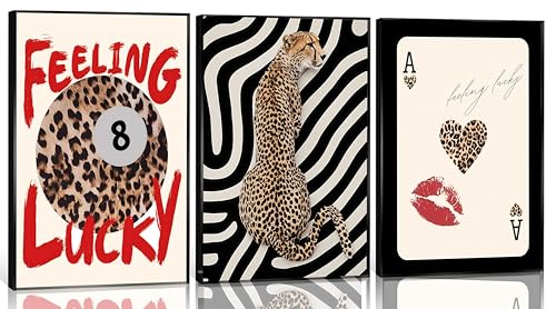 3Pcs Trendy Leopard Print Canvas Wall Art (3 Count)