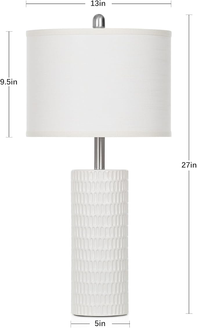 27" Ceramic Table Lamp, Farmhouse Table Lamp