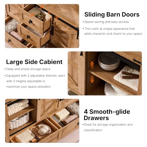48 inch Farmhouse 4 Drawer