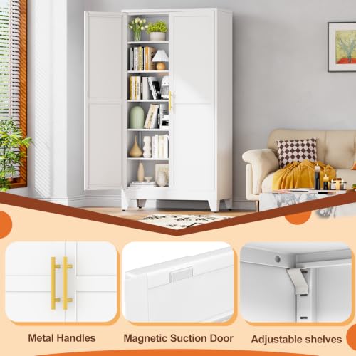 White Metal Storage Cabinet