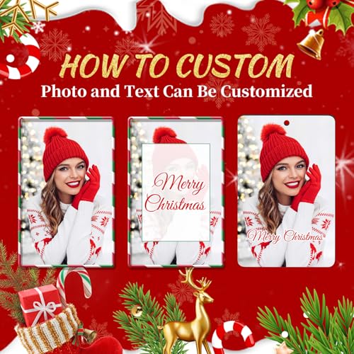 Personalized Christmas Ornaments 2025 Wood Custom Photo Picture Text Christmas Ornament Personalized Ornament Christmas Xmas Tree Decorations for Kids Couples Family Friends
