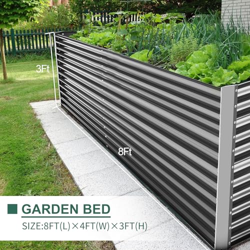 8x4x3ft Rectangular Galvanized Raised Garden Beds