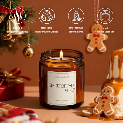 Gingerbread Spice Candle for Home Scented (14 Ounce)