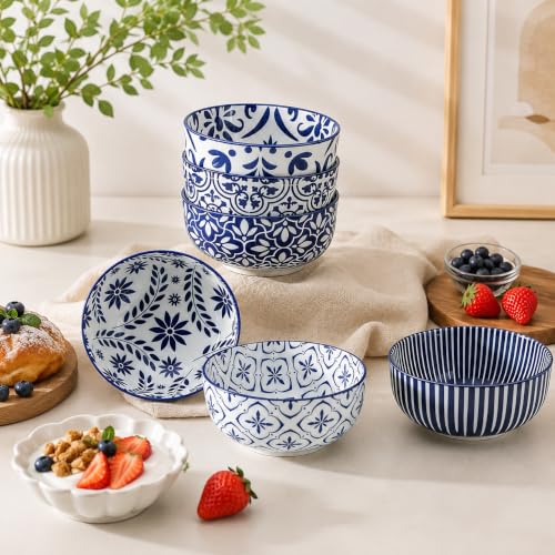 Ceramic Cereal Bowls Set of 6 (4 Count)