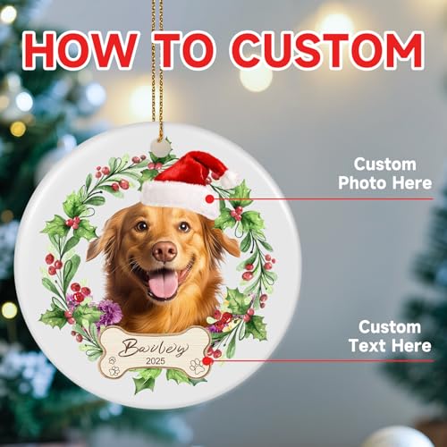 Personalized Dog Ornaments for Christmas Tree with Photo
