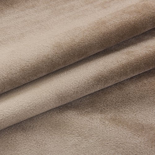 Super Soft Luxury Velvet Curtains Set of 2 Sand Color Room Darkening Blackout Drapes Drapery Cream 52 Inch Wide by 120 Inch Length with Grommet Sand
