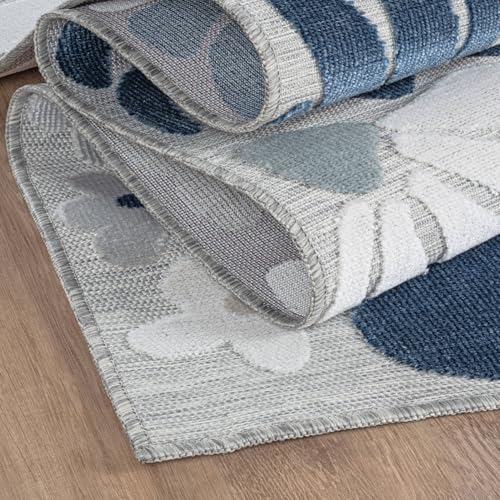 Outdoor Rug 5x7 Modern Floral Tropical Area Rugs for Outdoor and Indoor Patio Easy to Clean Non Shedding Living Room Porch Garden Washable Outside Carpet (35 Sq Ft)