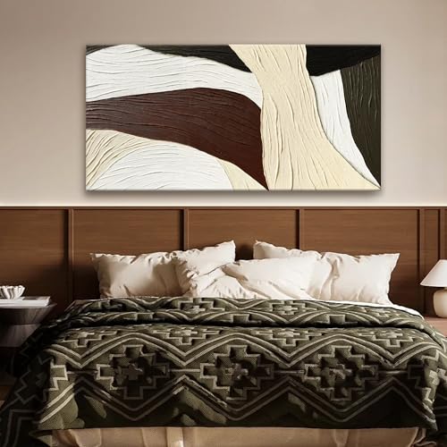 Abstract Wall Art Brown line Art Prints Multicolor Geometric line block Canvas Art Wall Decor Painting Modern Artwork Decorations For Living Room Bedroom Kitchen 24x48 In