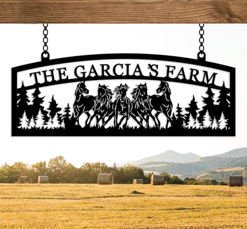 Personalized Horse Ranch Signs Horse Farm Last Name Sign Farmhouse Gift