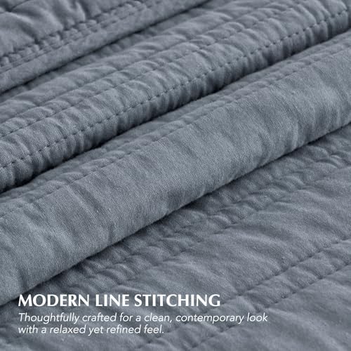 HOME 100% Cotton Modern Lines Quilt Set King Size