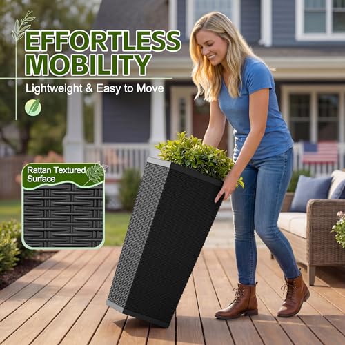 Resin 30'' Tall Planters (2 Count)