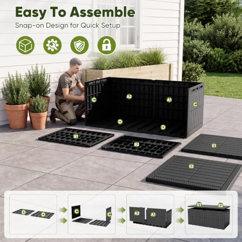 230 Gallon Deck Box Resin Outdoor Storage Box Waterproof