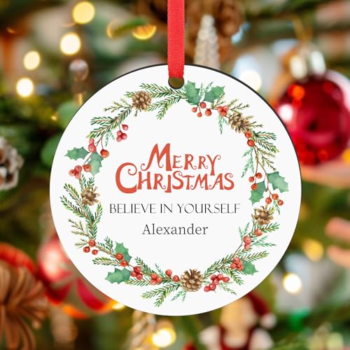 Personalized Christmas Ornaments 2025 Wood Custom Photo Picture Text Christmas Ornament Personalized Ornament Christmas Xmas Tree Decorations for Kids Couples Family Friends