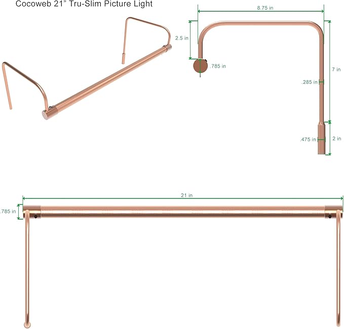Cocoweb 21 Inch Tru-Slim Copper Picture Light