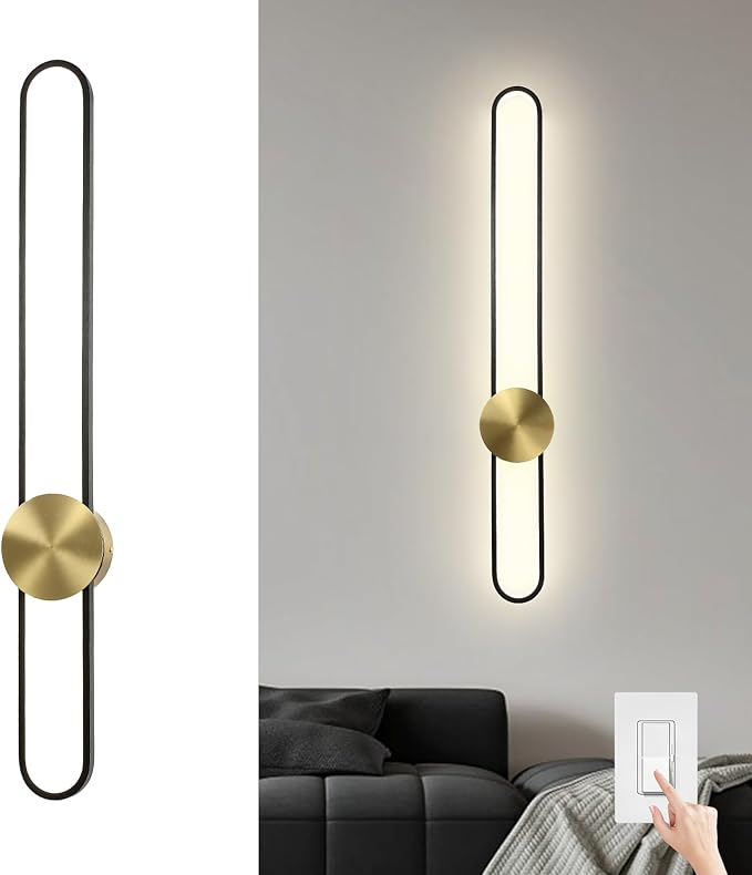 JAYMP Modern Wall Sconce 4000K Dimmable LED Wall Light Fixture, Hardwired Wall