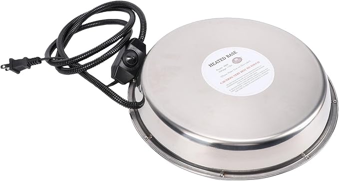 Chicken Waterer Heating Base, Thermostat Control Electric Heater with Upgraded Design, for Metal Plastic Poultry Drinker Ducks Geese Turkeys Pigeons (1#)