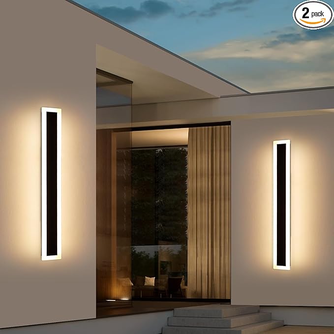 Upgrade Widened 2 Pack Modern Outdoor Wall Lights, 39.3inch Long Linear LED